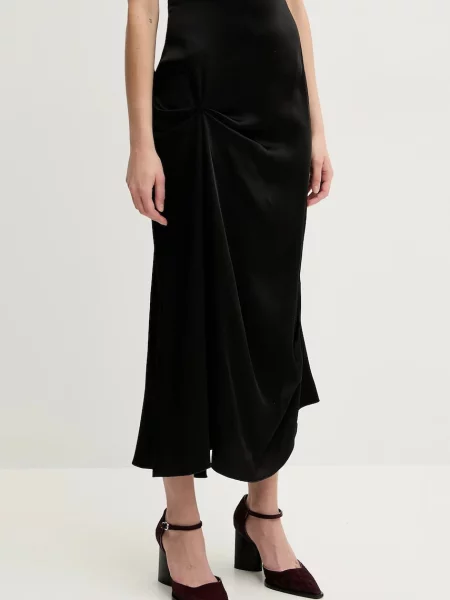 Fustă midi Victoria Beckham până la genunchi negru