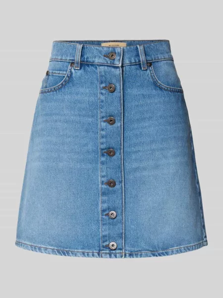 Spódnica jeansowa rozkloszowana z czystej bawełny model ‘NATALE’ Weekend Max Mara niebieska