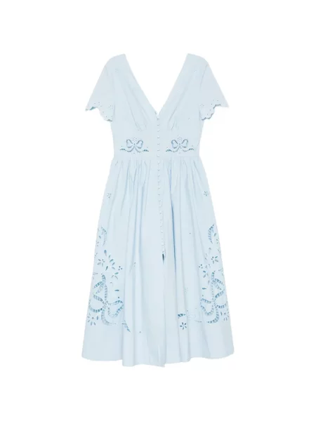 Rochie midi Self-portrait cu decolteu în V albastru