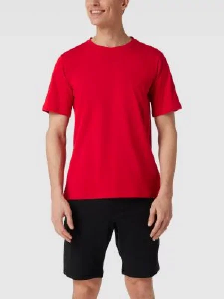 T-shirt z okrągłym dekoltem model ‘Hannes’ Schiesser czerwona