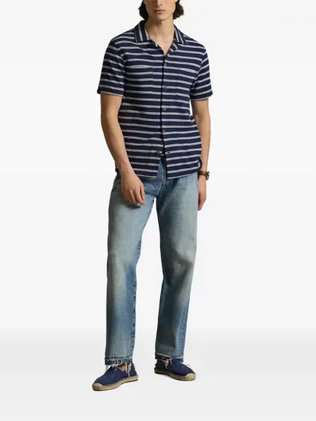 Kołnierzykowy polo Polo Ralph Lauren z frędzli w paski czerwone