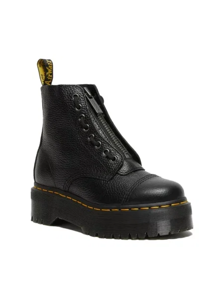 Botki Dr. Martens skórzane na platformie czarne