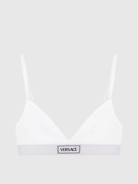 Бюстгальтер Versace в рубчик білий