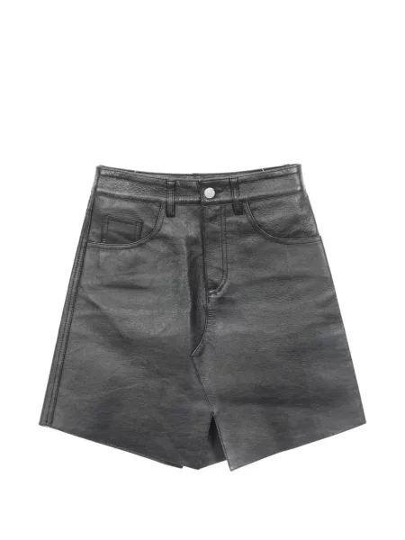 Fustă din piele Mm6 Maison Margiela negru