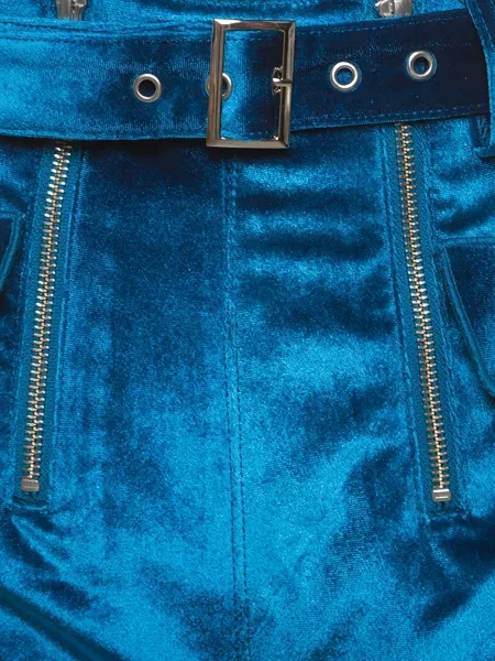 Шорти Self-portrait с волани синьо