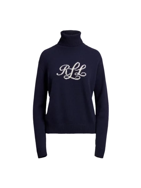 Długi sweter Ralph Lauren z długim rękawem niebieski