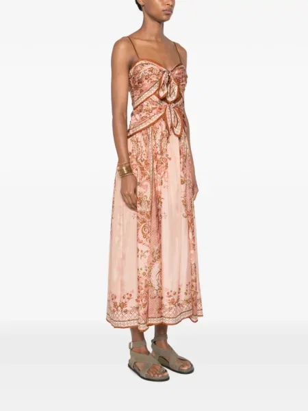 Rochie midi Zimmermann cu imagine cu model paisley roz