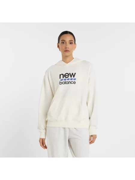 Mikina New Balance Sport Graphic French Terry Hoodie seasait béžová