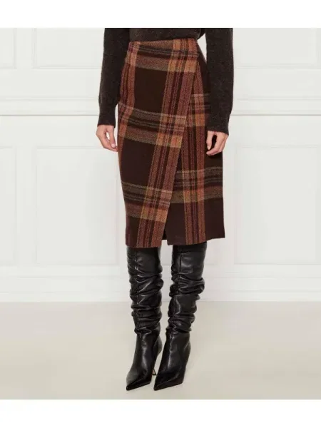 POLO RALPH LAUREN De lână fustă maro