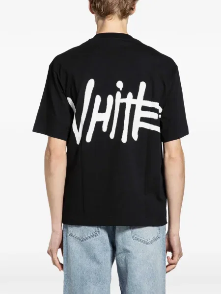 Тениска Off-white с автограф бяло