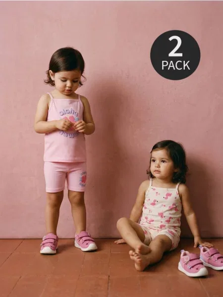 Sinsay tílka s tropickým motivem 2 pack begóniová