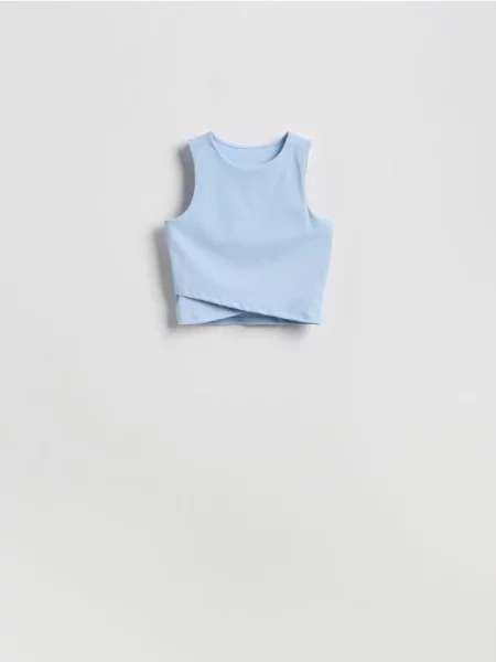 Reserved Короткий топ зі складками блідо-блакитний блакитний