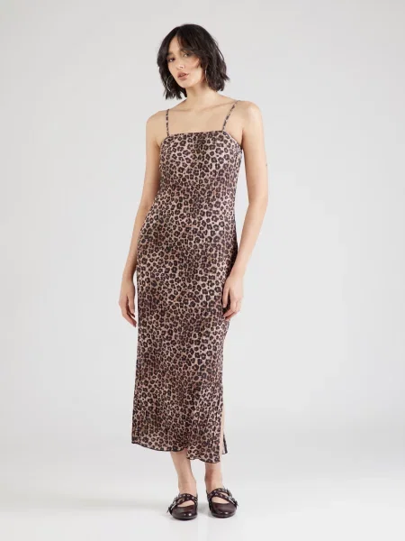 PIECES Rochie PCAmber maro / maro deschis negru