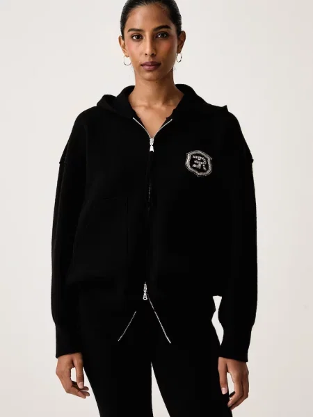 ERMANNO Firenze cardigan pentru femei cu lână negru