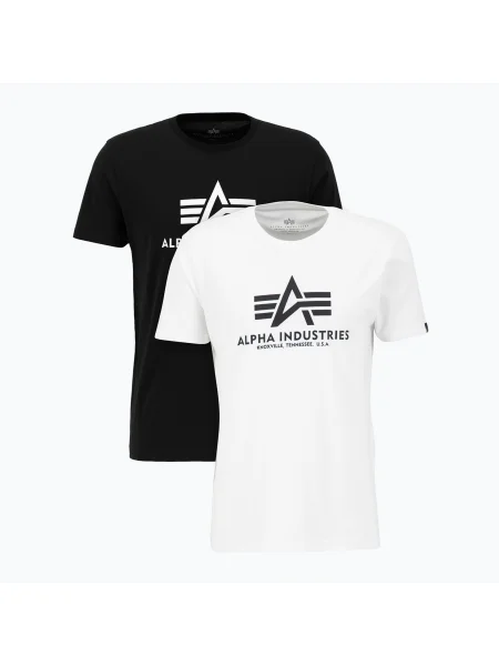 Tricou pentru bărbați Alpha Industries Basic T 2 szt. black/white alb