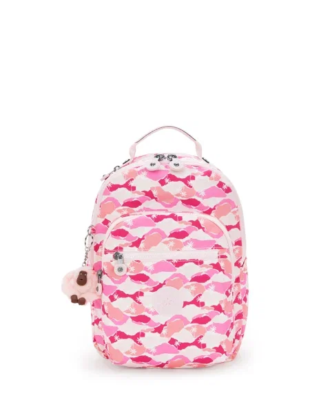 KIPLING Rucsac Seoul roz / roz pitaya / roz pudră alb