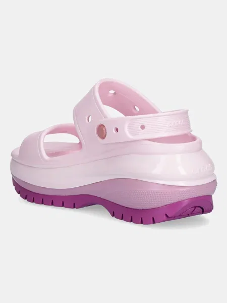 Классические шлепанцы Crocs на платформе розовые