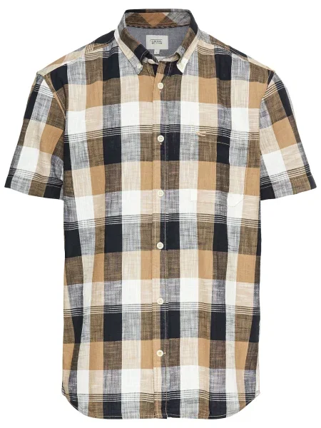 CAMEL ACTIVE Cămașă maro cămilă / negru alb