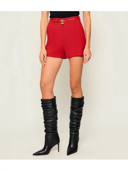 Elisabetta Franchi Pantaloni scurți + curea roșu