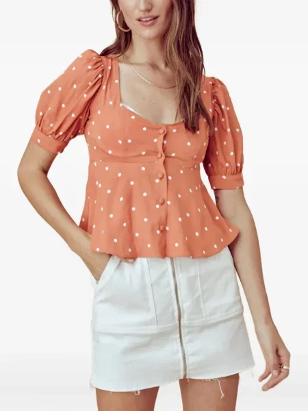 Πουά μπλούζα For Love And Lemons πορτοκαλί