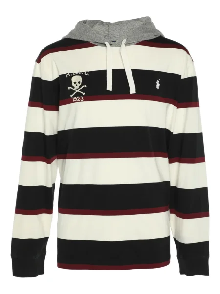 Semišové pruhované tričko Polo Ralph Lauren s potiskem růžové