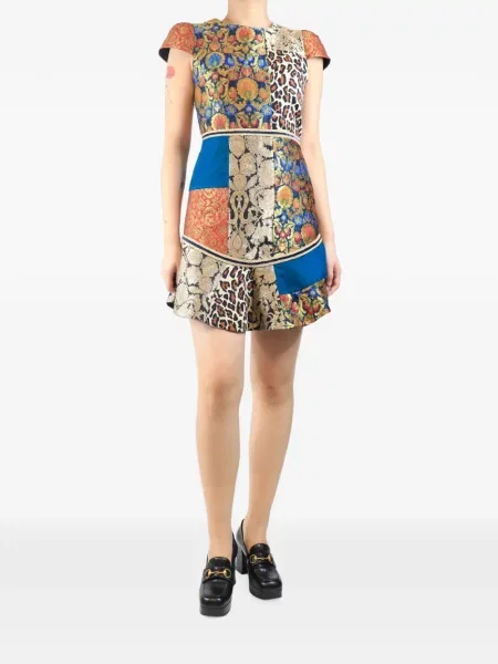 Rochie mini Alice + Olivia din jacard albastru