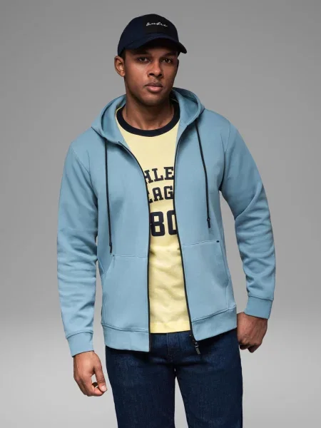 Скейт & стрийт суичър с качулка Ombre синьо