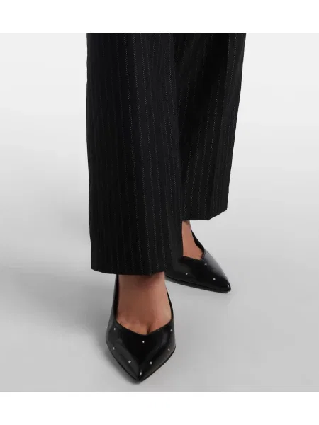 Pantaloni Isabel Marant de lână cu dungi negru