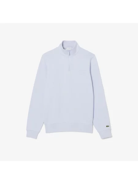 Lacoste Bluza Z Wysokim Kołnierzem Z Tłoczonym Wzorem Zapinana Na niebieski