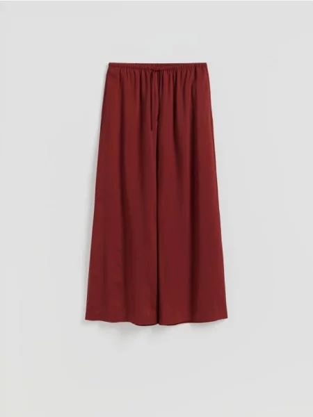 Reserved Pantaloni cu fibre Lyocell carmin