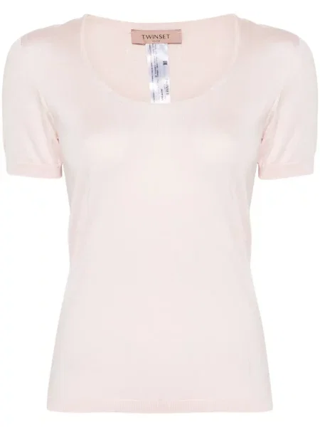 Top Twinset de mătase roz