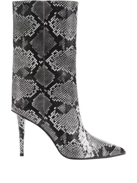 Кожени ботуши Potamy сребристо