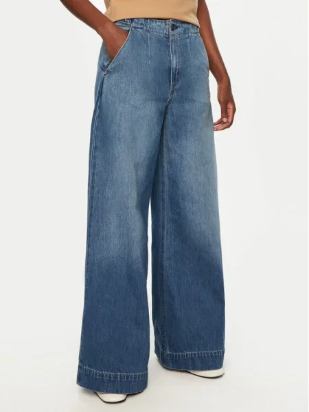 BOSS Blugi Zehyrus Wide Leg albastru