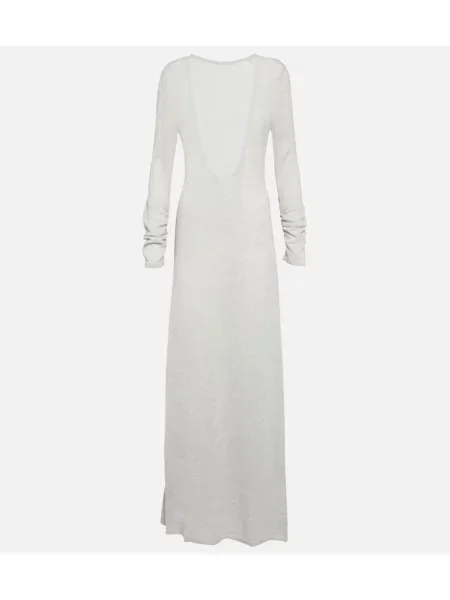 Maksi sukienka maxi Magda Butrym z alpaki garniturowa szara