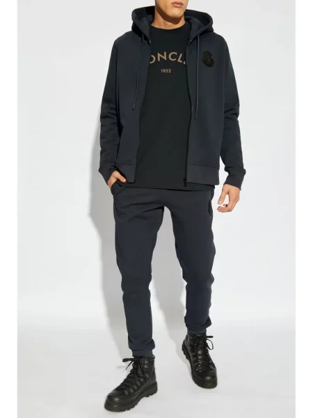 Hanorac cu glugă Moncler cu autograf albastru
