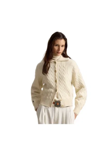 Kardigan Ralph Lauren bez rękawów beżowy