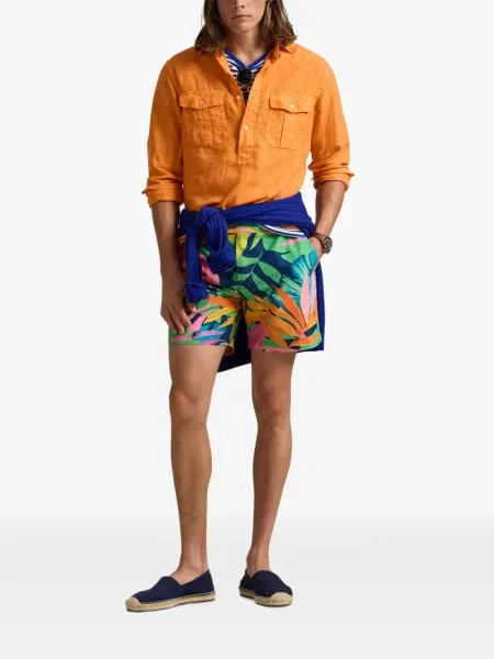 Tricou polo Polo Ralph Lauren cu glugă cu blană cu broderie roșu