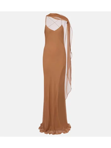 Rochie The Sei din satin maro