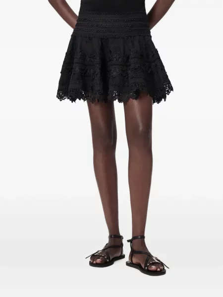 Fusta mini Allsaints în linie A negru