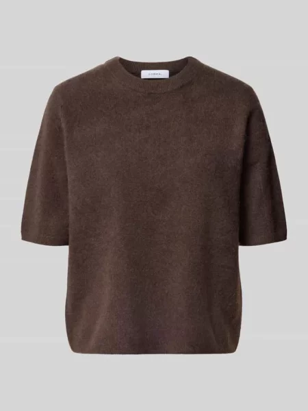 Sweter dzianinowy z wełny z rękawem Comma