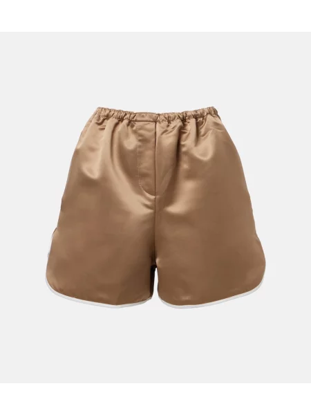Pantaloni scurți The Frankie Shop din satin bej