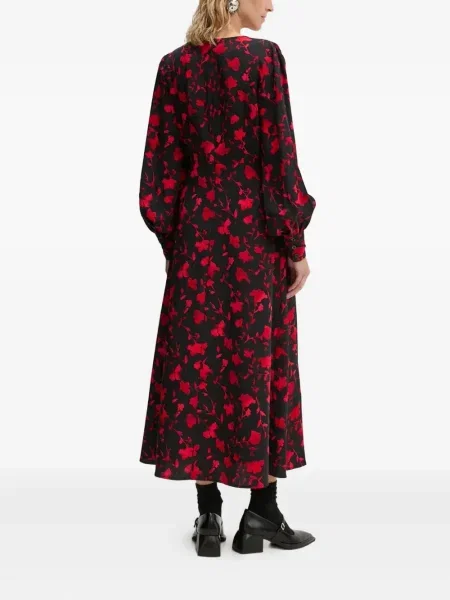 Rochie Gestuz cu model floral de costum negru