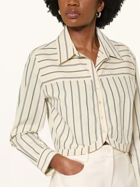 Claudie Pierlot Krótka Bluzka Koszulowa beige czarna