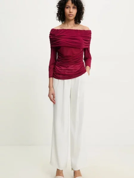 Блузка Never Fully Dressed Diaz однотонна бордовий