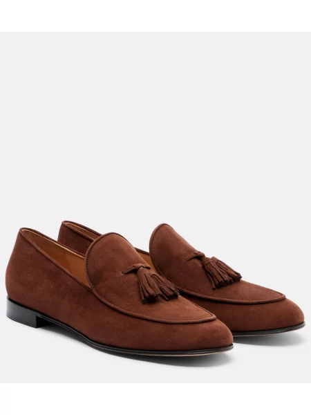 Pantofi loafer Gianvito Rossi din piele de căprioară maro