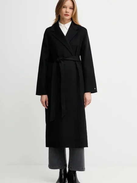 Vuneni kaput Tommy Hilfiger crna