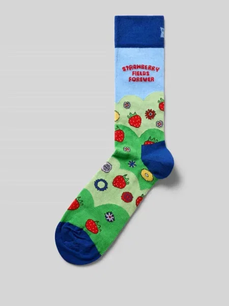 Skarpety z nadrukiem z motywem na całej powierzchni model The Beatles' Happy Socks zielone