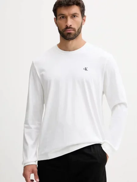 Calvin Klein Jeans longsleeve gładki biały