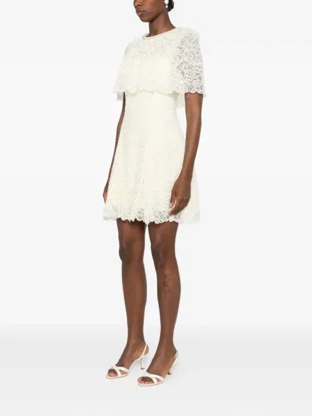 Rochie mini Self-portrait din dantelă galben