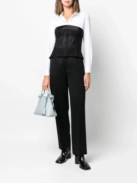 Top Maison Margiela z siateczką o krotszym kroju czarny